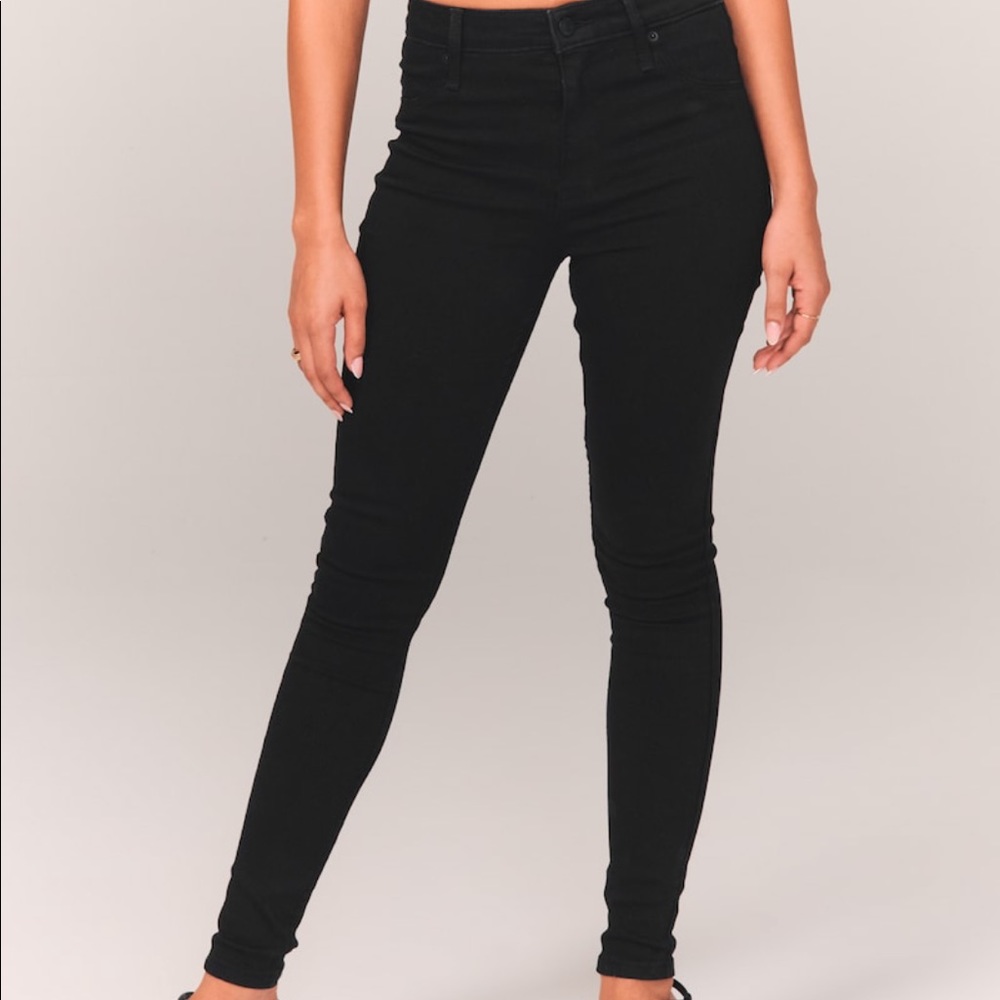 A&F High Rise Jean Leggings (Black)